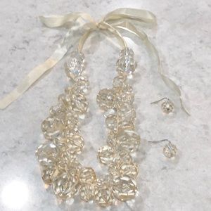 Beaded necklace and matching earrings